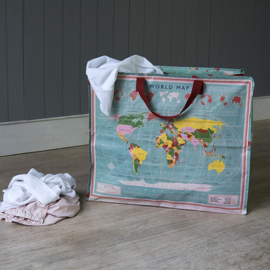 World map giant storage bag
